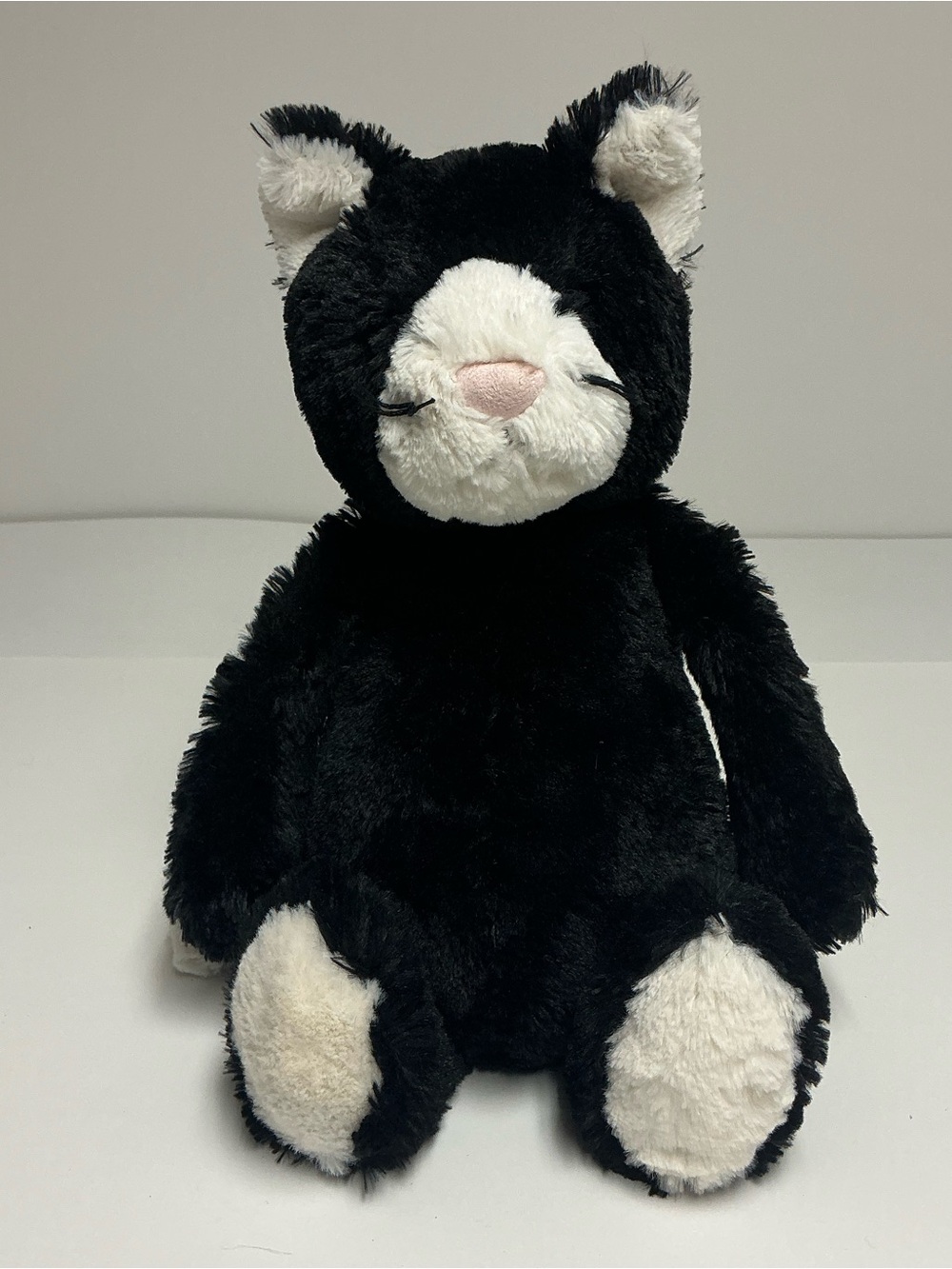 Jellycat Bashful Black & White Medium Kitten Cat Plush Retired Stuffed Animal